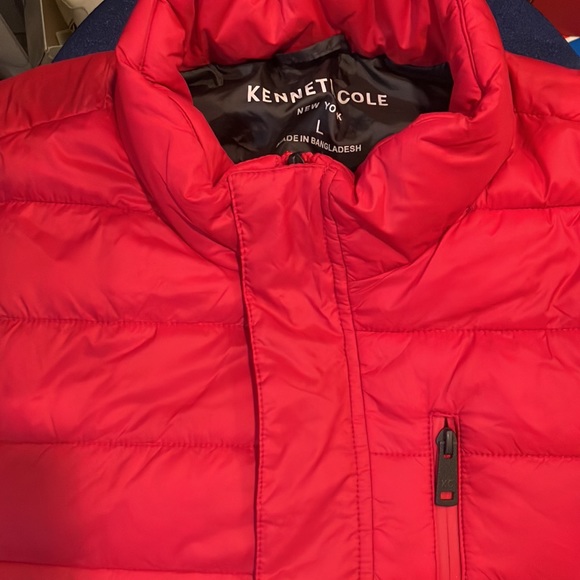 KENNETH COLE NEW YORK  Puffer Jacket In Red - Size Large - Picture 2 of 6